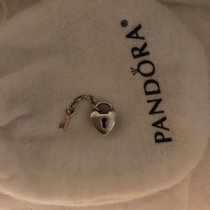 Pandora authentic heart lock and key, RARE,twotone
